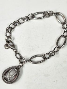 brighton bracelet power of pink breast cancer ribbon bracelet crystal charm 8in